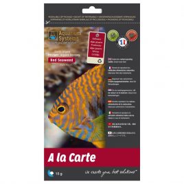 Packaging for red seaweed with a picture of an angel fish on the front