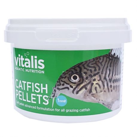 Vitalis Catfish Pellets 140g pot high quality food for any bottom feeder fish in a fish tank